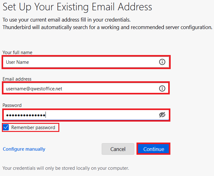 Configure Thunderbird for Windows – CenturyLink Office